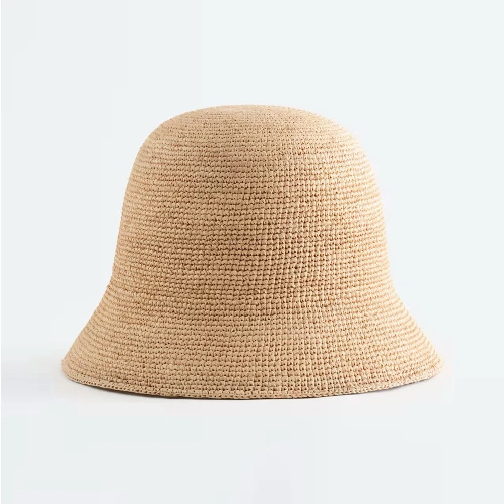 & Other Stories natural tan woven straw sun hat - Picture 2 of 7